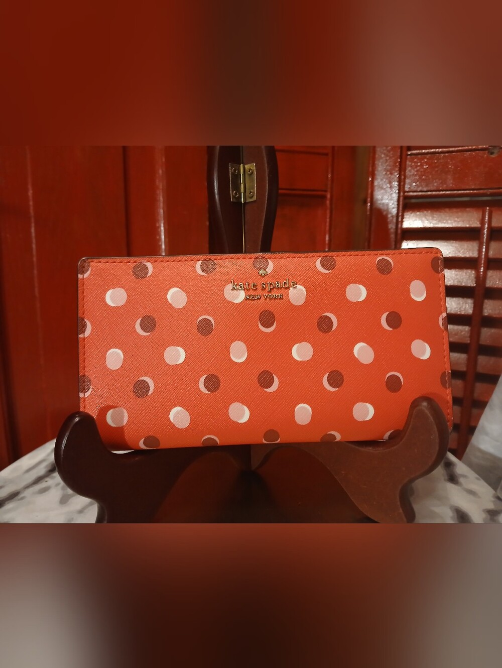 kate spade New York Coral Polka Dot Wallet